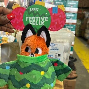 Festive Felix Plush Toy with Green Sweater